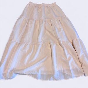 SHEIN Cream A-Line Tiered Skirt